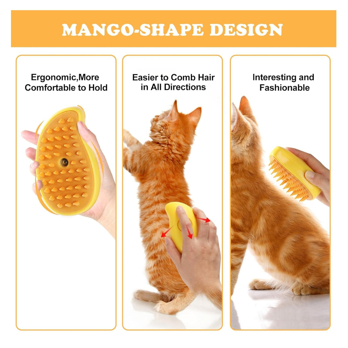 Cepillo de Vapor 3 en 1 para Gatos – ¡Paga Solo al Recibir!